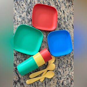 Colorful Kids Tupperware toy Dinnerware Set